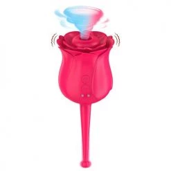 Mysite Rose Toys, Sucking Vibrator With Intense Suction 2 In 1 Vaginal Clitoris Stimulation Rose Vibrators
