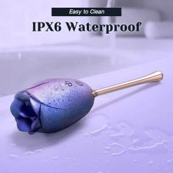 Mysite Silicone Rose Vibrator With Tongue Lickingfor Women Rose Vibrators