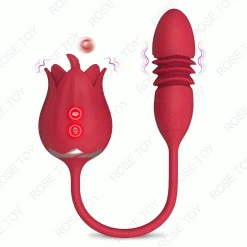 Mysite Thrusting Rose Vibrator For Women Dildo, Rose Clitoris Stimulator Tongue Licking Rose Vibrators