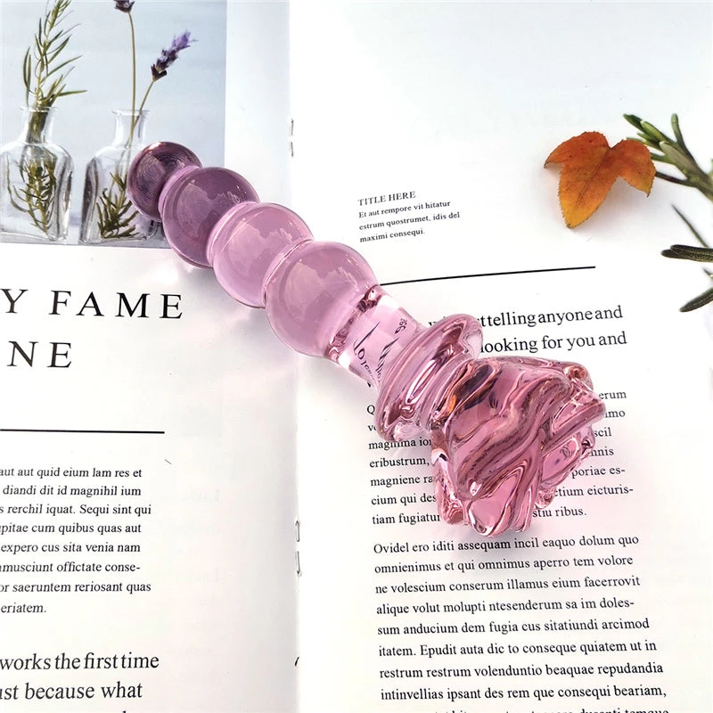 Mysite Glass Dildo Sex Toy Pink Rose Anal Plug Rose Vibrators 6 Mysite Glass Dildo Sex Toy Pink Rose Anal Plug Rose Vibrators