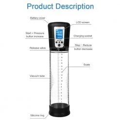Mysite X P9 Electric Penis Pump Men Penis Enlargement Extender Vacuum Pump With LED Display USB Rechargeable Pressure Adjustable Sex Toys