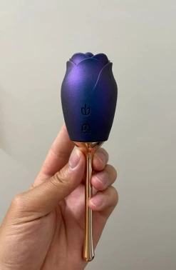 Mysite Silicone Rose Vibrator With Tongue Lickingfor Women Rose Vibrators