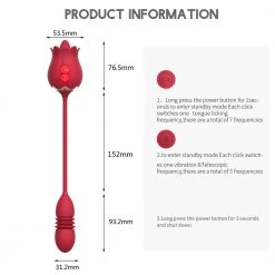Mysite Thrusting Rose Vibrator For Women Dildo, Rose Clitoris Stimulator Tongue Licking Rose Vibrators
