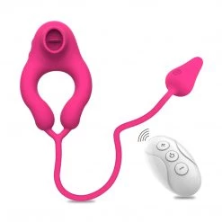 Sexlolo Remote 4 In 1 Vibrating Penis Ring With 10 Licking & Vibrating Modes