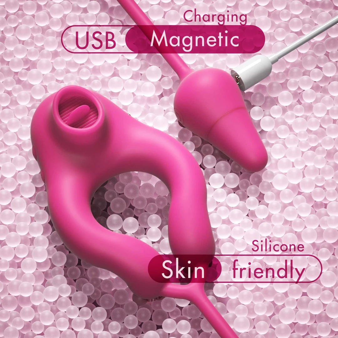 Sexlolo Remote 4 In 1 Vibrating Penis Ring With 10 Licking & Vibrating Modes 3 Sexlolo Remote 4 In 1 Vibrating Penis Ring With 10 Licking & Vibrating Modes