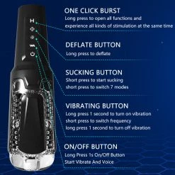 Mysite X S6 MAX Spacecup Depth 18cm Penis Sucking Male Masturbator With Dual Vibration Motors