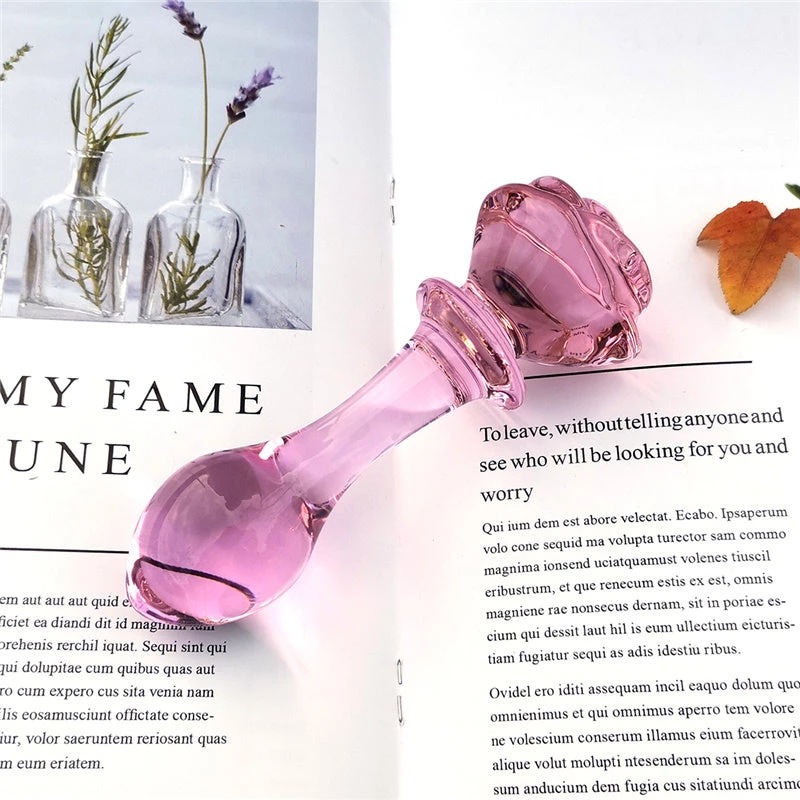 Mysite Glass Dildo Sex Toy Pink Rose Anal Plug Rose Vibrators 5 Mysite Glass Dildo Sex Toy Pink Rose Anal Plug Rose Vibrators