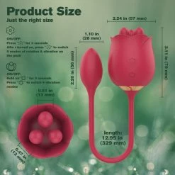 Mysite Rose Vibrators 2 In 1 Rose Toy With Bullet Vibrator
