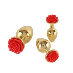 Mysite Rose Stainless Steel Anal Plug Rose Vibrators