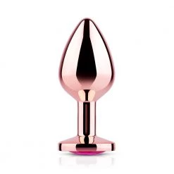 Mysite Pink Gem Rose Gold Metal Butt Plug Anal Toys