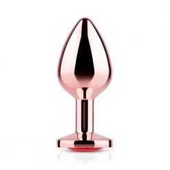 Mysite Red Gem Rose Gold Metal Butt Plug Anal Toys