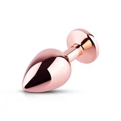 Mysite Pink Gem Rose Gold Metal Butt Plug Anal Toys