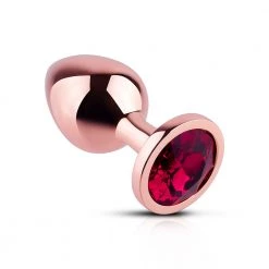 Mysite Red Gem Rose Gold Metal Butt Plug Anal Toys