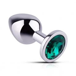 Mysite Anal Toys Green Gem Metal Butt Plug