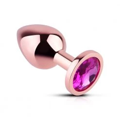 Mysite Pink Gem Rose Gold Metal Butt Plug Anal Toys