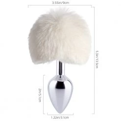 Mysite Anal Toys White Bunny Tail Butt Plug