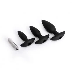 Mysite Best Sellers Ariel - Silicone Vibrating Anal Plug Trainning Kit - Black