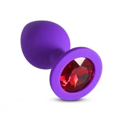 Mysite Red Gem Purple Silicone Butt Plug