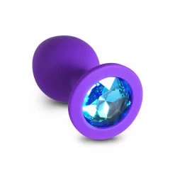 Mysite Blue Gem Purple Silicone Butt Plug