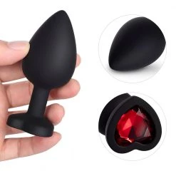 Mysite Red Gem Black Silicone Butt Plug Set 11 Mysite Red Gem Black Silicone Butt Plug Set