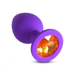 Mysite Orange Gem Purple Silicone Butt Plug
