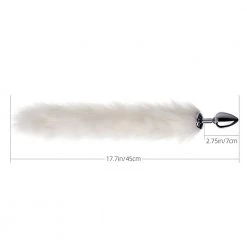 Mysite Long Fox Tail Butt Plug - White Fur 5 Mysite Long Fox Tail Butt Plug - White Fur