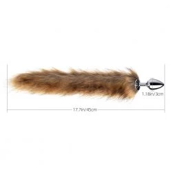Mysite Long Fox Tail Butt Plug - Brown Fur