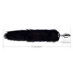 Mysite Long Fox Tail Plug - Black Fur