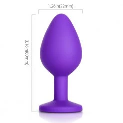 Mysite Pink Gem Purple Silicone Butt Plug Anal Toys 12 Mysite Pink Gem Purple Silicone Butt Plug Anal Toys