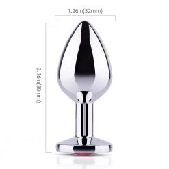 Mysite Red Gem Metal Butt Plug Anal Toys