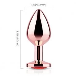 Mysite Red Gem Rose Gold Metal Butt Plug Anal Toys