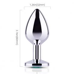 Mysite Anal Toys Green Gem Metal Butt Plug