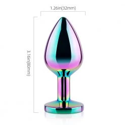 Mysite Anal Toys Rainbow Gem Prism Metal Butt Plug