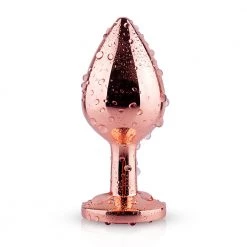 Mysite Pink Gem Rose Gold Metal Butt Plug Anal Toys