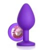 Mysite Anal Toys Light Pink Gem Purple Silicone Butt Plug