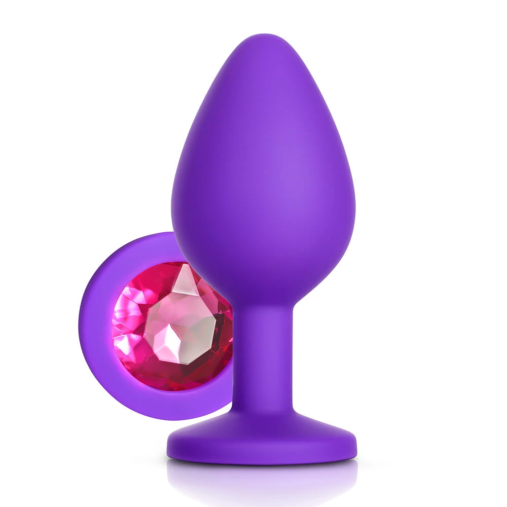 Mysite Pink Gem Purple Silicone Butt Plug Anal Toys 1 Mysite Pink Gem Purple Silicone Butt Plug Anal Toys