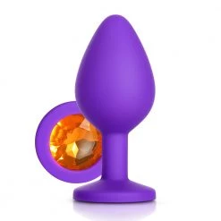 Mysite Orange Gem Purple Silicone Butt Plug