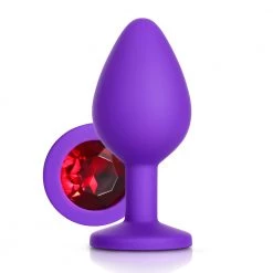 Mysite Red Gem Purple Silicone Butt Plug