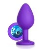 Mysite Blue Gem Purple Silicone Butt Plug