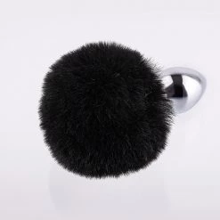Mysite Black Bunny Tail Butt Plug