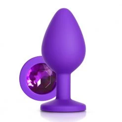 Mysite Purple Gem Purple Silicone Butt Plug Anal Toys