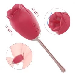 Mysite Silicone Rose Vibrator With Tongue Lickingfor Women Rose Vibrators