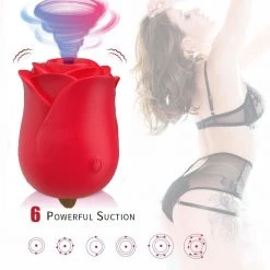 Mysite Silicone Rose Waterproof Sucking Vibrator Sex Toys