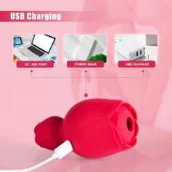 Mysite Vibrators Rose Queen - 2In1 Tongue Vibrator & Rose Clit Sucker 10 Mysite Vibrators Rose Queen - 2In1 Tongue Vibrator & Rose Clit Sucker