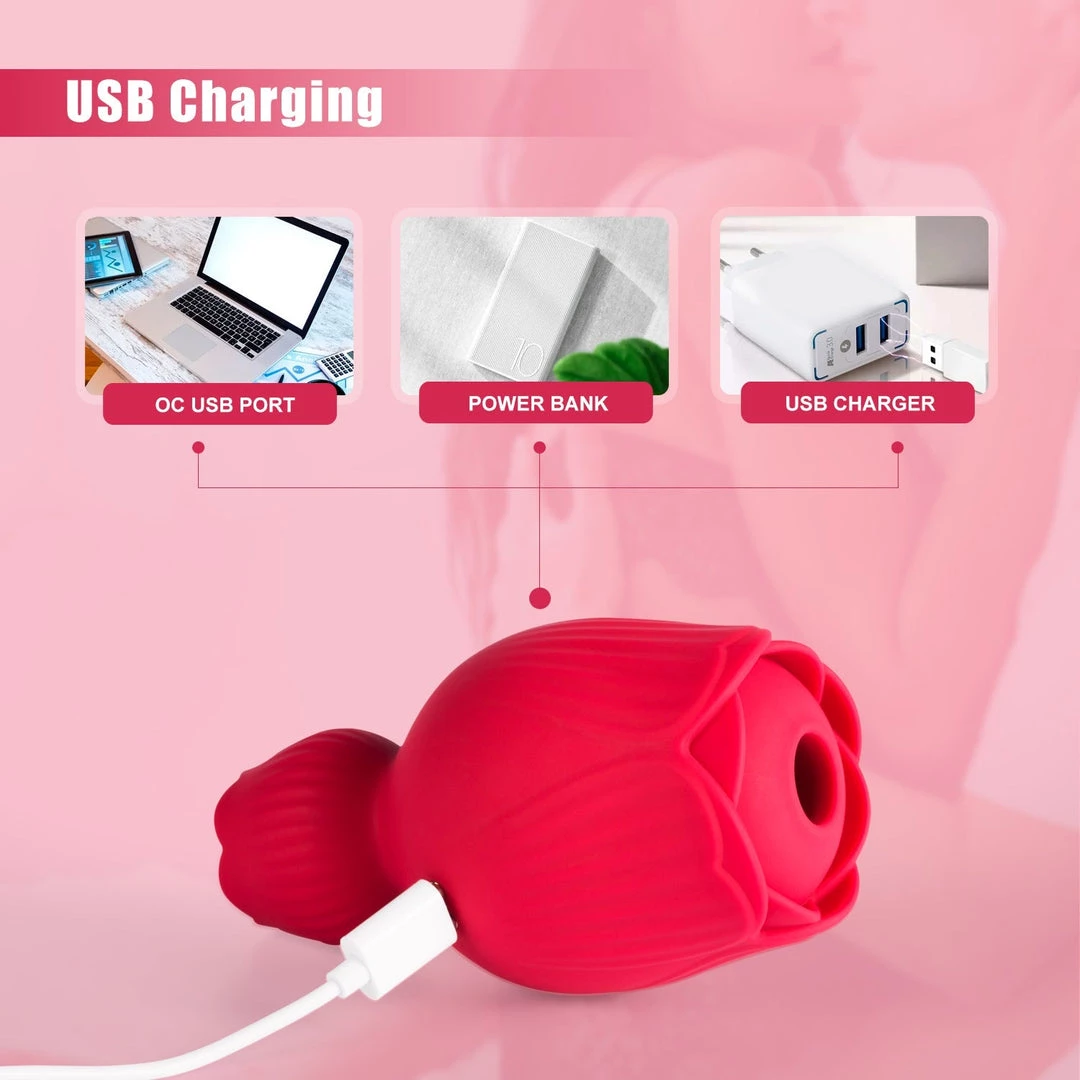 Mysite Vibrators Rose Queen - 2In1 Tongue Vibrator & Rose Clit Sucker 5 Mysite Vibrators Rose Queen - 2In1 Tongue Vibrator & Rose Clit Sucker