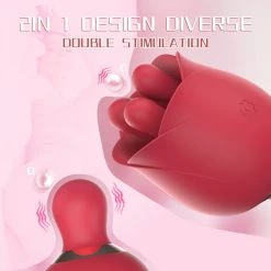 Mysite Rose Vibrators 2 In 1 Rose Vibrator Sex Toy Clitoral Clit Tongue Licking Vibrator