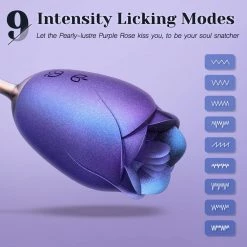 Mysite Silicone Rose Vibrator With Tongue Lickingfor Women Rose Vibrators