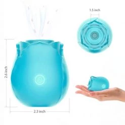 Mysite Rose Sex Toy Waterproof Sucking Light Blue Vibrator For Women 8 Mysite Rose Sex Toy Waterproof Sucking Light Blue Vibrator For Women