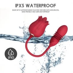 Mysite Thrusting Rose Vibrator For Women Dildo, Rose Clitoris Stimulator Tongue Licking Rose Vibrators