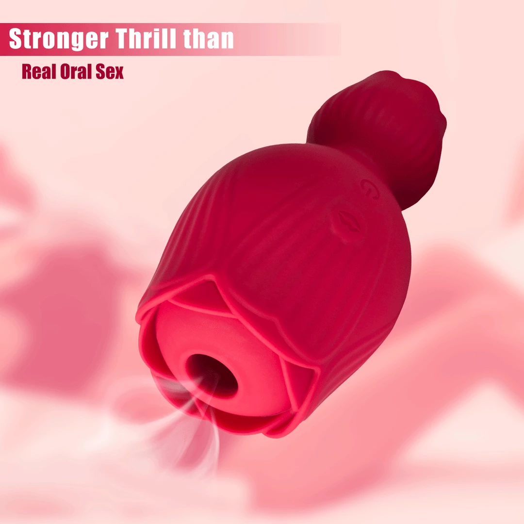 Mysite Vibrators Rose Queen - 2In1 Tongue Vibrator & Rose Clit Sucker 2 Mysite Vibrators Rose Queen - 2In1 Tongue Vibrator & Rose Clit Sucker